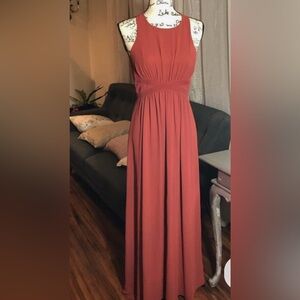BCBG Long Auburn Shirred maxi Dress Long size 4